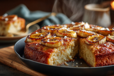 Банановый пирог без духовки &mdash; нежный десерт на сковороде за 30 минут из 150 мл молока и 150 г муки